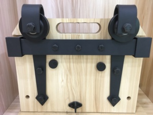 Bypass qbd002 sắt màu đen hoặc vàng trượt Bifold Barn Door phần cứng Kit có hoặc không có đệm cho cửa gỗ - Product Image 6