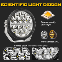 Projecteurs LED ronds de 7 pouces pour camion tout-terrain 4x4, lumière blanche ambre DRL, feux de jour