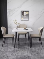 Table à manger moderne minimaliste en roche, carrée, petite taille, pour usage domestique, style nordique, pour loisirs, réception, négociation, usage commercial