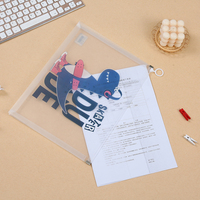 Transparent PVC mignon dessin animé A4 fichier dossier sac Ziplock Document organisateur pour étudiants fournitures scolaires