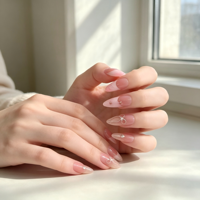 Faux ongles en ABS à presser, motif carré français, dégradé rose, nœud papillon 3D en strass et étoile, pour manucure des doigts
