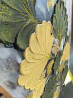Oeuvre d'art décoration maison, peinture à l'huile sur toile texturée feuilles de ginkgo peinte à la main pour salon moderne