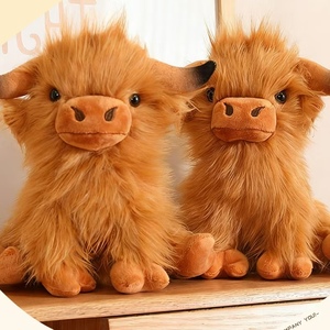 Vente directe du fabricant, jouet personnalisé de haute qualité, vache des Highlands écossaise brodée, peluche super douce, animal en peluche rembourré en coton PP - Product Image 2