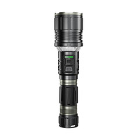 Nouvelle lampe torche multifonctionnelle rechargeable en alliage d'aluminium avec laser blanc transfrontalier, batterie au lithium 26800, zoom intégré