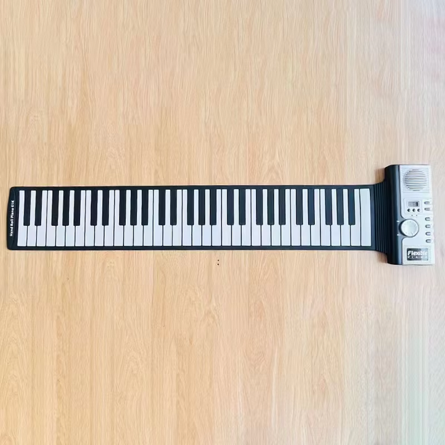 61 Keys Silicone MIDI Roll-Up Keyboard Piano Foldable Diatonic Electronic Roll up Piano Portable Flexible Digital Pianos