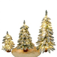 Meilleures ventes transfrontalières : Mini sapins de Noël artificiels en PVC floqués, style américain, enneigés, à sommet pointu, pour intérieur, 45/60/75 cm