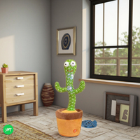 Offre Spéciale : Jouet en Peluche Cactus Électronique Dansant pour Bébés, Apaise les Enfants avec Chansons, Danses, Apprentissage et Fonction de Répétition