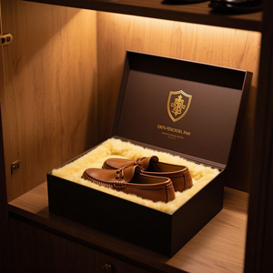 Boîte à chaussures en carton ondulé kraft personnalisée et emballage pour baskets, boîte pliable à fermeture automatique pour l'expédition - Product Image 2