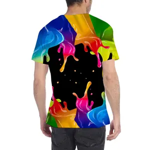 T-shirt in Nylon stile Streetwear in poliestere con Design a sublimazione con il tuo Logo da uomo con stampa di T-shirt personalizzata