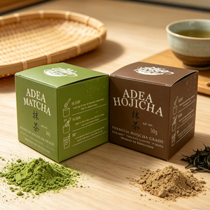 Custom Eco-Friendly Green Tea <b>Paper</b> <b>Box</b> Premium Matcha Powder Packaging <b>Box</b> Free Design With Gold Logo - Product Image 5