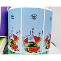 Autocollants imperméables avec saveur de fruits en vinyle, 1 feuille, pour emballage en rouleau, Logo personnalisé avec impression