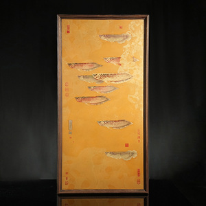Peinture de neuf poissons en laiton sculpté, style chinois moderne, pour entrée, salon, couloir, <span class=keywords><strong>art</strong></span> mural pour déménagement dans une nouvelle maison - Product Image 2