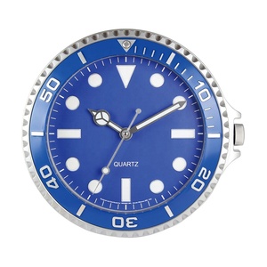 Horloge Murale en Forme de Jante avec LED Bleue, Bleu