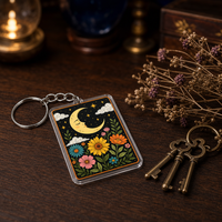 Porte-clés en acrylique Aventure fantastique, impression UV, citation 'Le chemin ne cesse jamais', silhouette de sorcier Hobbit, breloque transparente durable, étanche