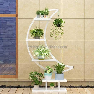Scaffale per piante in metallo di grandi dimensioni con scaletta semicurva a forma di luna vaso di fiori per il giardino del Patio di casa <span class=keywords><strong>balcone</strong></span> - Product Image 4