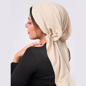 Hijab Turbante Lungo in Tinta Unita per Donne Musulmane con Lacci Lunghi in Poliestere Traspirante ed Elastico - Product Image 2