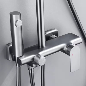Nouvelle arrivée 2026, ensemble <span class=keywords><strong>de</strong></span> <span class=keywords><strong>douche</strong></span> <span class=keywords><strong>de</strong></span> salle <span class=keywords><strong>de</strong></span> bain <span class=keywords><strong>de</strong></span> haute qualité en laiton noir chromé, 4 fonctions, jet <span class=keywords><strong>de</strong></span> <span class=keywords><strong>pluie</strong></span> étoilé, <span class=keywords><strong>douche</strong></span> pressurisée - Product Image 2