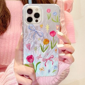 Funda de teléfono Ins con flores de colores para <span class=keywords><strong>iPhone</strong></span> 16 Pro Max 17 15 14 13 12 <span class=keywords><strong>11XS</strong></span> XR Max, funda de teléfono suave anticaída de gasa de plumas para personas mayores - Product Image 5
