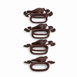 Anneaux de serviette vintage en forme d'oiseau, décoration de table rustique style forêt, porte-serviettes inspirés de la nature, pour salle à manger style ferme et cottagecore - Product Image 2