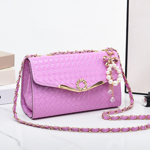 New Fashion Women's Bag Trendy Girl Portable Diagonal Span Luxury Bags Women <b>Handbags</b> With Pearls Pendent - Product Image 6