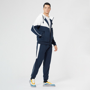 Tuta Sportiva da Uomo con Felpa con Zip e Pantaloni in Colori a Blocchi Personalizzabili all'Ingrosso - Product Image 4
