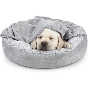 Fournitures pour animaux de compagnie, lit pour chien et chat en tissu Oxford imperméable et chaud, certifié Oeko-Tex, en forme de beignet - Product Image 1