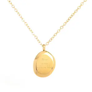 قلادة الخطوبة الدينية البسيطة المخصصة المطلية بالذهب عيار 18 من الفولاذ المقاوم للصدأ، MOQ 5 هدية لمحبي مجوهرات الأزياء