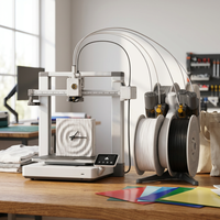 Printer 3D Original A1 Combo, Hadiah Edukatif untuk Anak, Desktop Rumah, FDM, Perataan Otomatis, Volume Cetak PETG/PLA/TPU