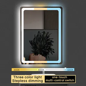 Gương nhà máy phòng tắm Led Gương ánh sáng trang trí nội thất Tường Hình Chữ nhật đầy đủ hình gương với LED ánh sáng