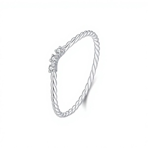 Bague en argent sterling 925 avec moissanite VVS1, design torsadé, coupe ronde, tendance, cadeau pour la fête des mères - Product Image 3