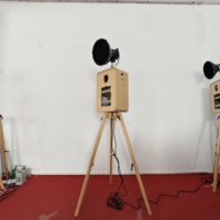 Photomaton portable multifonctionnel en bois pour appareil photo reflex, léger, avec impression instantanée et télécommande, style rétro, vente en gros