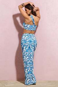 Produttore professionale abbinato modello di <span class=keywords><strong>abbigliamento</strong></span> Coord una spalla Crop top Slit gonna lunga 2 pezzi Set donna - Product Image 5