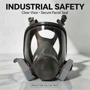 Masque respiratoire réutilisable intégral, interface à double baïonnette, compatible avec <span class=keywords><strong>filtre</strong></span> multi-gaz <span class=keywords><strong>ABEK1P3</strong></span>, protection chimique contre les risques mixtes - Product Image 4