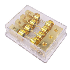 Venta caliente 4 vías 4 P 4 posiciones 3x4GA IN 4x8GA OUT Caja de distribución de plástico Car Audio AGU Fusible Accesorios Portafusibles - Product Image 1