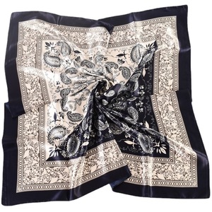 Doppio lato stampato Paisley raso Hijab Logo personalizzato <span class=keywords><strong>bandane</strong></span> di seta 35x35 pollici elegante foulard in poliestere da <span class=keywords><strong>donna</strong></span> - Product Image 5