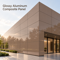 Panneau composite en aluminium brillant 4 mm 4x8 pieds, couleur argent métallisé, panneau ACM pour comptoir d'exposition et revêtement
