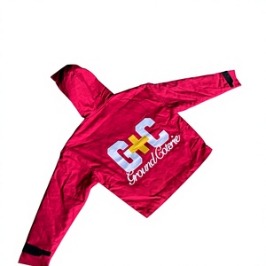 Chaqueta de trabajo de lona de algodón grueso personalizada para hombre, con forro acolchado, capucha, estilo grafiti, streetwear, con cremallera, corte holgado. - Product Image 3