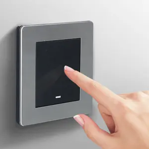 Precio bajo buena calidad moderno Reino Unido estándar de acero inoxidable 1 casa interruptor de luz interruptores y enchufes eléctricos