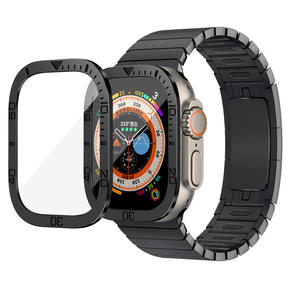 Tschick trempé Ultra métal <span class=keywords><strong>bosse</strong></span> <span class=keywords><strong>lunette</strong></span> anneau boîtier temps vitesse échelle cadre couverture Iwatch8 49mm pour Apple Watch série Ultra verre - Product Image 4