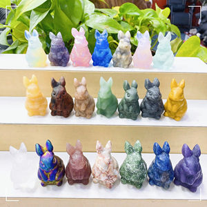 Venta al por Mayor de Tallados de Conejos en Cristal Natural, Tallados a Mano, Artesanías de Piedra de Alta Calidad para Decoración del Hogar, Regalos de Pascua - Product Image 4