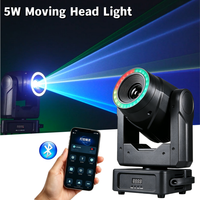 Projecteur laser d'animation à tête mobile RGB 5W, balayage Galvo 20KHz, contrôle par application, faisceau annulaire LED, pour DJ, soirées, scène, discothèque