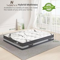 Matelas à ressorts ensachés en tissu de bambou de 12 pouces Queen King Matelas à ressort hélicoïdal intérieur Boîte en carton à rouleau sous vide Prix bon marché-pour les hôtels