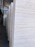 Dalle de pierre de travertin super blanche en pierre de marbre naturel d'Italie pour la décoration de dessus de table de revêtement de mur
