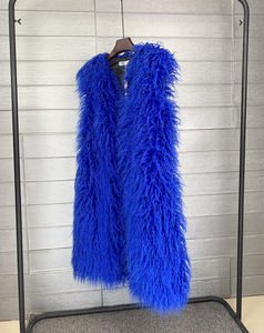 Faux mongolie fourrure de mouton femmes <span class=keywords><strong>Long</strong></span> <span class=keywords><strong>gilet</strong></span> coloré chaud fausse fourrure <span class=keywords><strong>grande</strong></span> <span class=keywords><strong>taille</strong></span> manteaux en peluche <span class=keywords><strong>femme</strong></span> veste automne hiver fourrure vêtements d'extérieur - Product Image 6