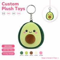 Op maat gemaakte avocado katoenen pluche sleutelhanger groothandel zacht gevuld fruit OEM ODM schattig voedsel kindercadeau CE EN71 ASTM gecertificeerd aangepast logo