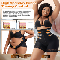 Shorts Gainant Post-Opératoire Effet Amincissant Ventre Plat, Rehausseur de Fessier et Hanches, Ceinture Minceur, Sculptant Évidé