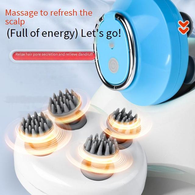 Mini Silicone Electric Scalp Massager Hand Held Rechargeable Wireless Head Massager
