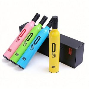 ร่มพิมพ์โลโก้แบบกำหนดเองขายส่ง ดีไซน์ใหม่ รูปทรงขวดไวน์ ของขวัญโฆษณา ร่มแบรนด์ดัง - Product Image 1