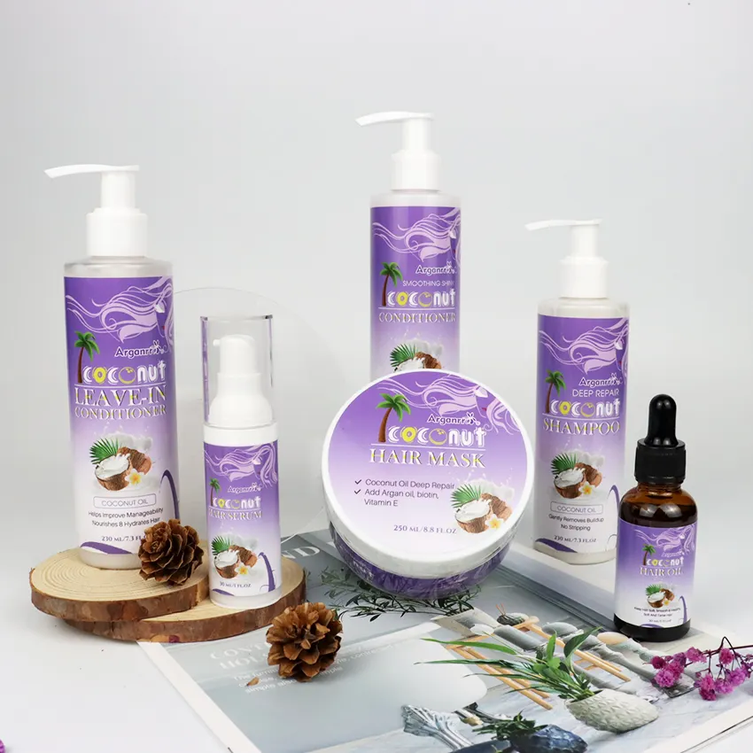 Organisches sulfat freies Argan-Kokosnussöl-Shampoo und Conditioner-Set für die Haar-und Kopfhaut pflege