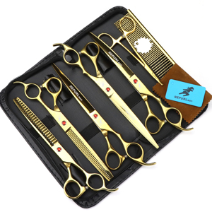 Venda bem 8.0 polegadas gs 01 cão beauty 1 conjunto de 5 tesouras, tesoura para aliciamento de animais de estimação - Product Image 2